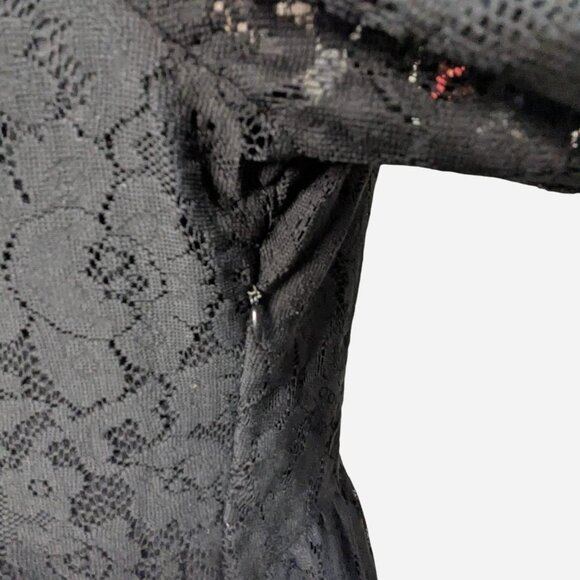 Black Lace Babydoll Dress Vintage Goth Dress - L - Picture 5 of 8